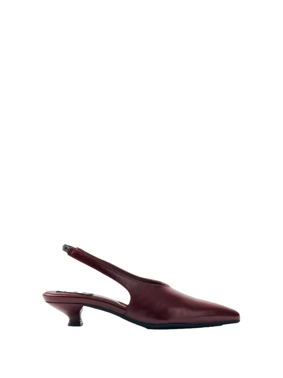 Décolleté Eros slingback in pelle burgundy
