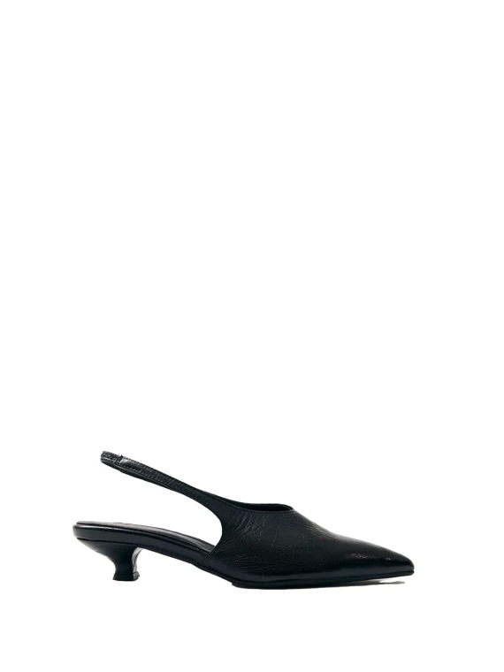 Eros slingback décolleté in black leather