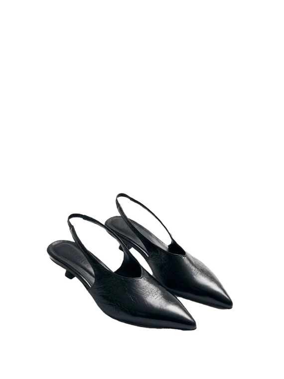 Eros slingback décolleté in black leather