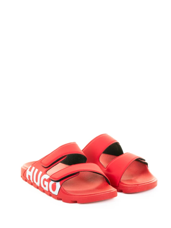 Sandalo uomo rosso con logo