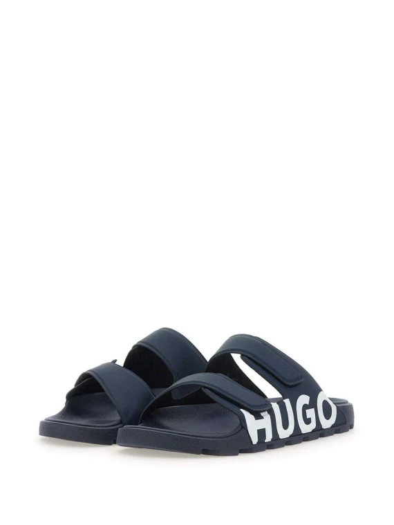Sandalo blu navy logato uomo