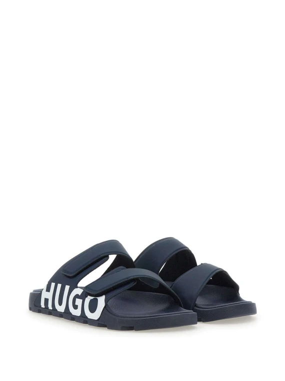 Sandalo blu navy logato uomo