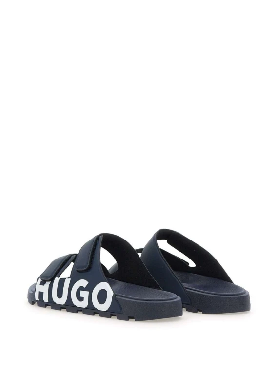 Sandalo blu navy logato uomo