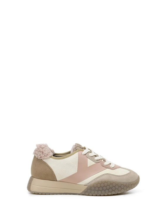 Sneakers donna rosa e nocciola