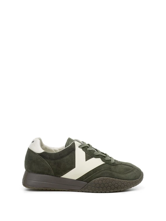 Sneakers uomo verde in suede