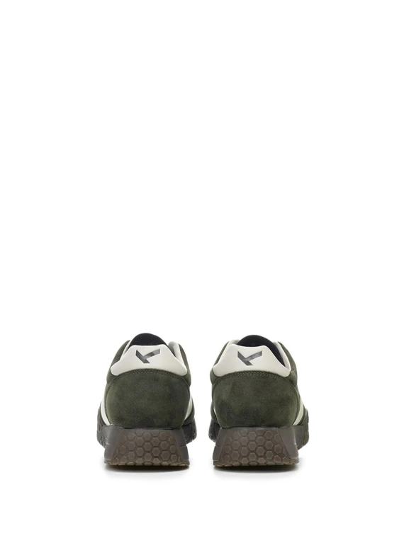 Sneakers uomo verde in suede