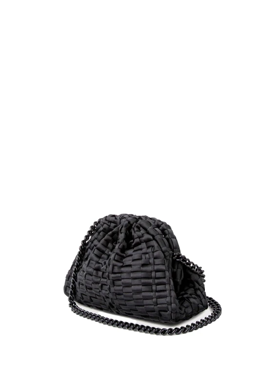 Pochette nera crochet con tracolla