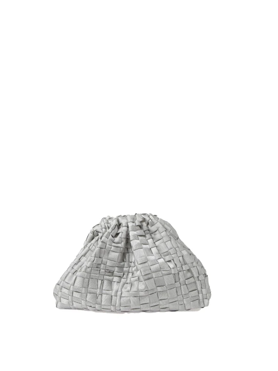 Pochette silver crochet con tracolla