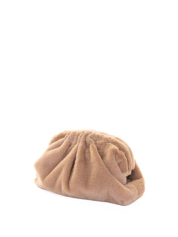 Pochette Nita Game in pelliccia sintetica nude con tracolla