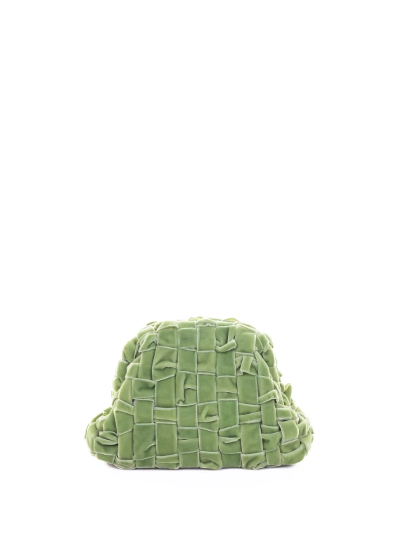 Pochette Velvet Mini Game in  velluto intrecciato verde