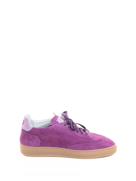 Sneaker donna in suede ciclamino