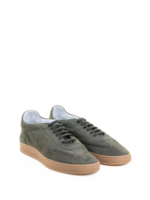 Men's Sneaker in Green Suede