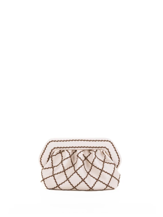 Pochette a quadri vegan con tracolla