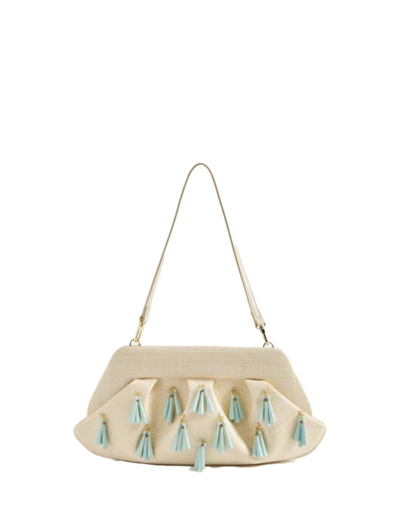Butter Clutch with Contrasting Tassels