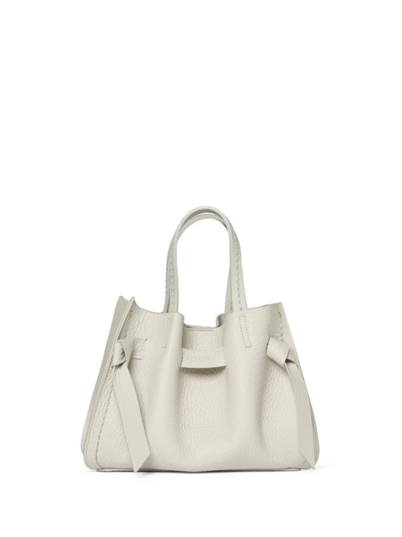 Borsa doppio manico avorio in pelle