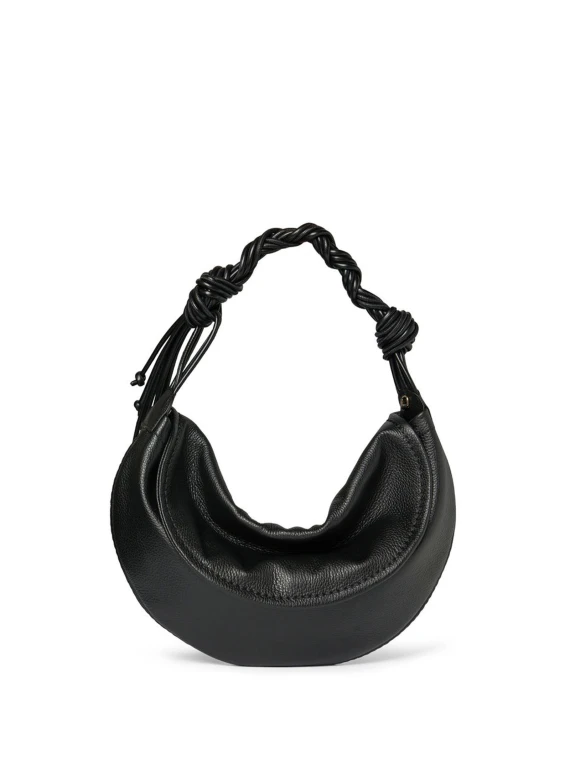 Borsa a spalla nera in pelle
