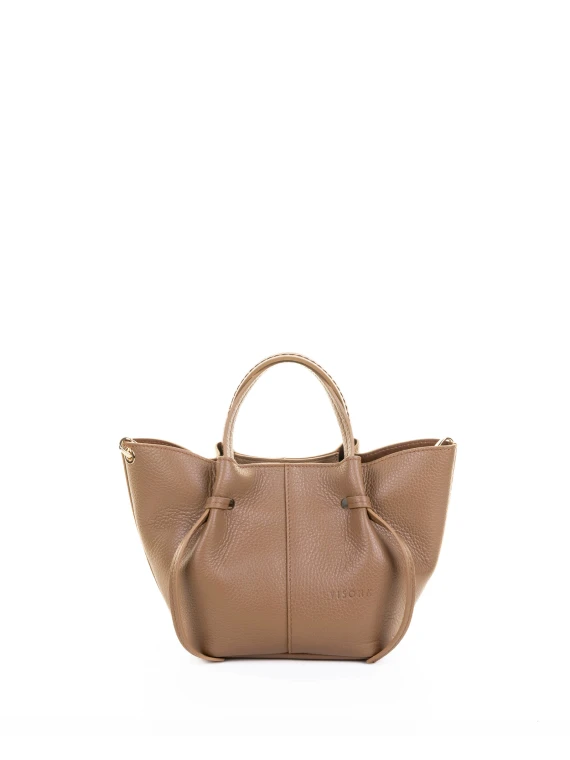 Shopping bag marrone in pelle