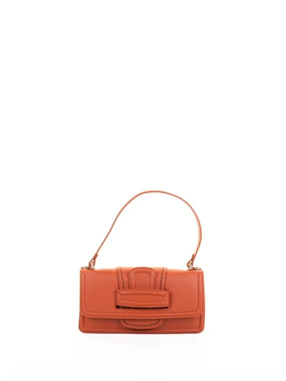 Pochette in pelle papaya